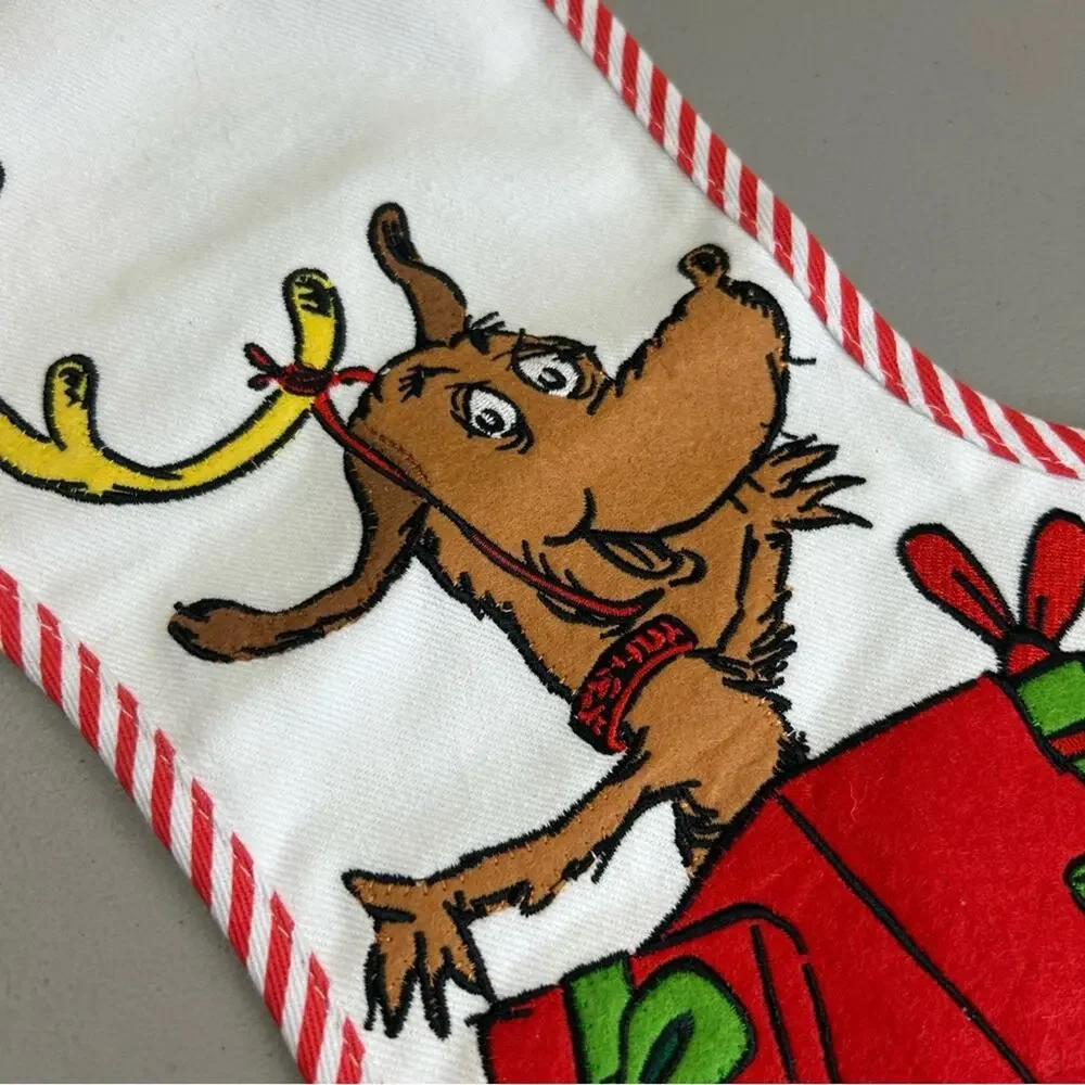 Pottery Barn Holiday Stocking How the Grinch Stole Christmas Max Dog Reindeer